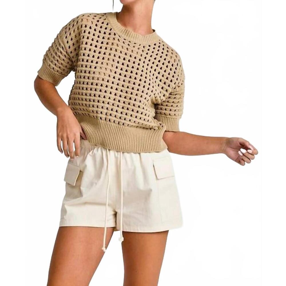 NEW PAPERMOON malina crochet top in taupe